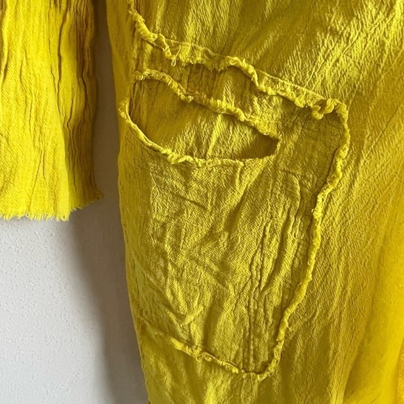 Oh My Gauze! Yellow Open Front Tahoe Jacket Coat Duster Size 52 Large - Picture 6 of 8